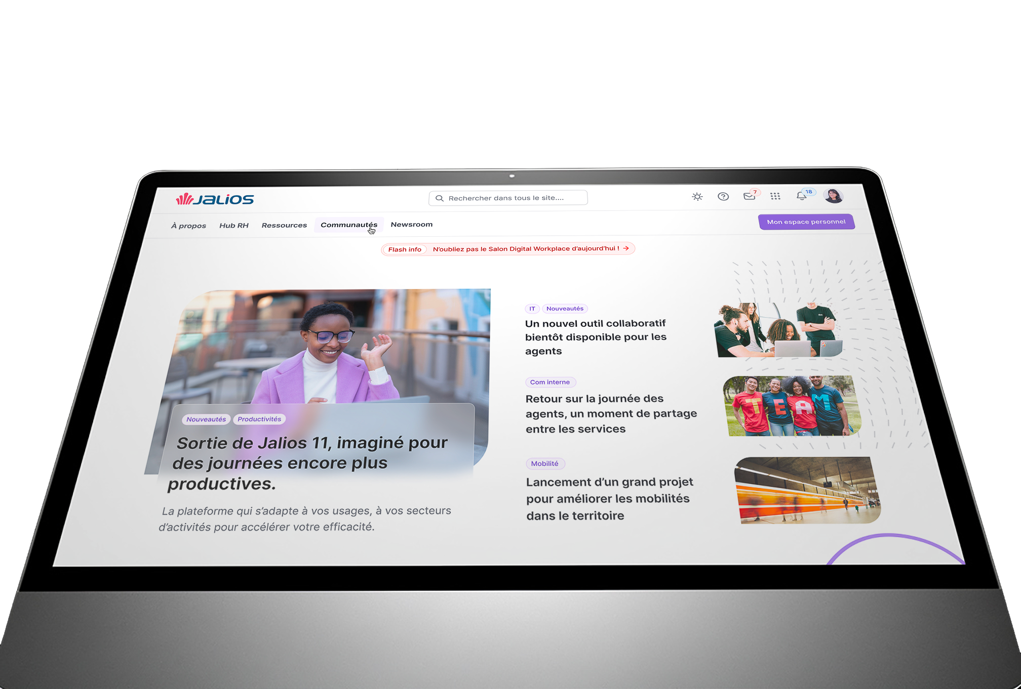 Aperçu de l'interface Jalios 11